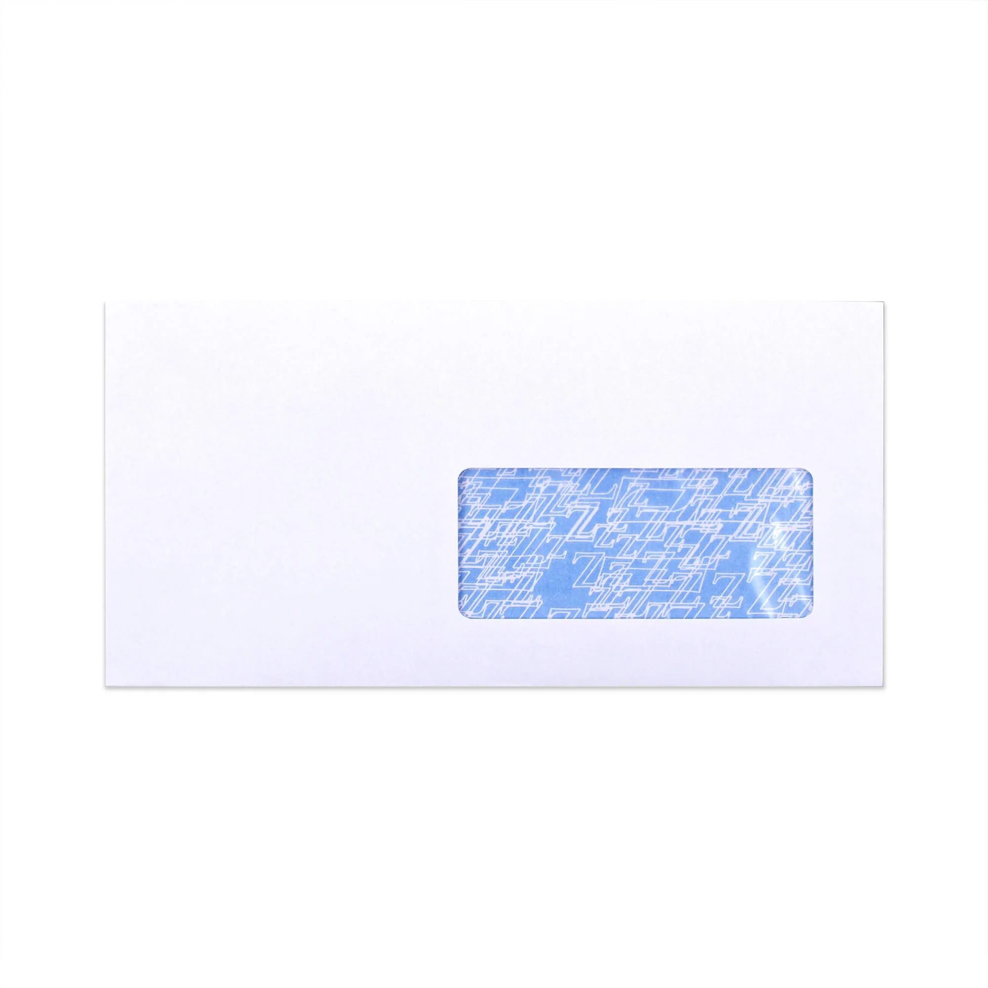 Witte envelop met binnendruk – met venster 110x220 mm (DL) 90gr/m²