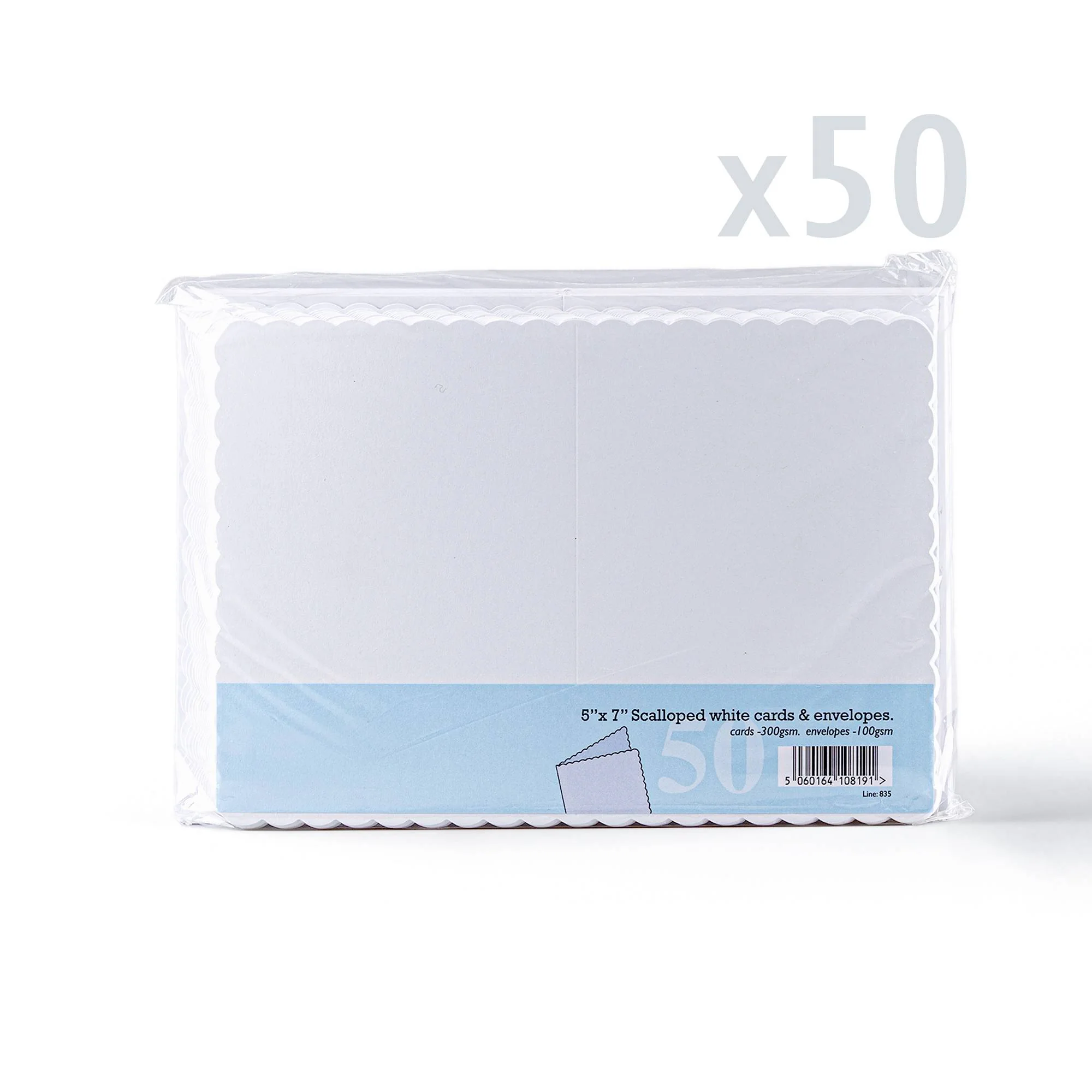 Witte kaarten en enveloppen met golvende rand – verpakking - Image 16