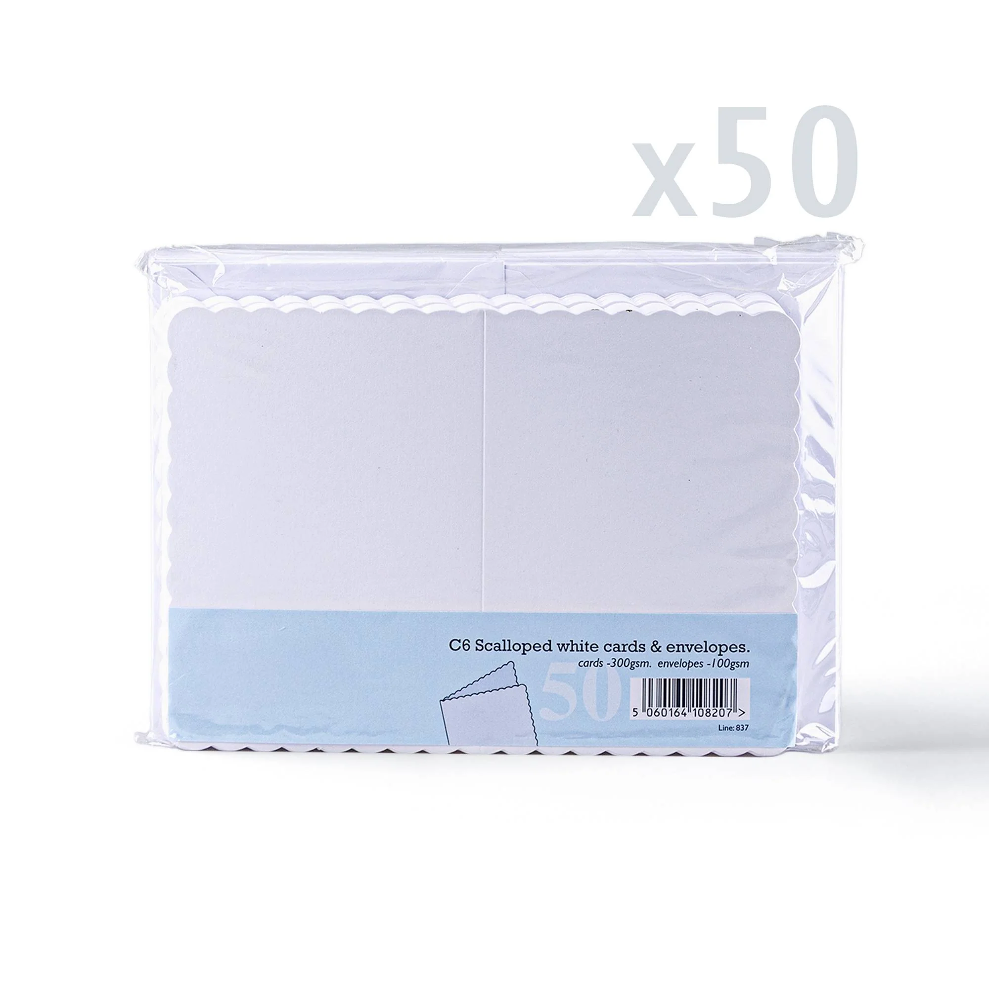 Witte kaarten en enveloppen met golvende rand – verpakking - Image 4